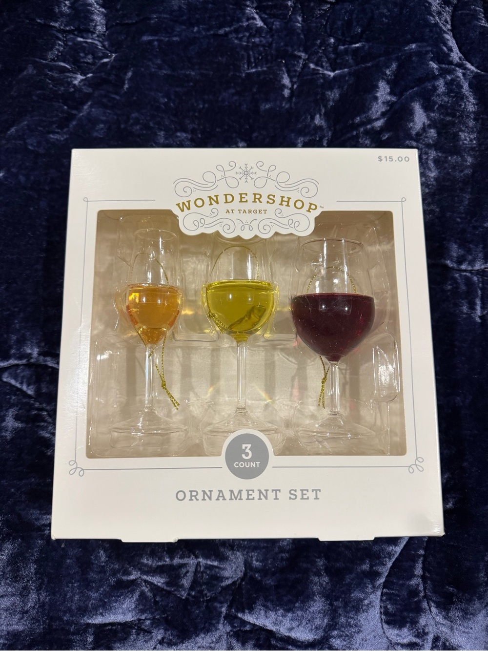 Wondershop Wine Glass Ornament Set - Yellow, Gold, Red